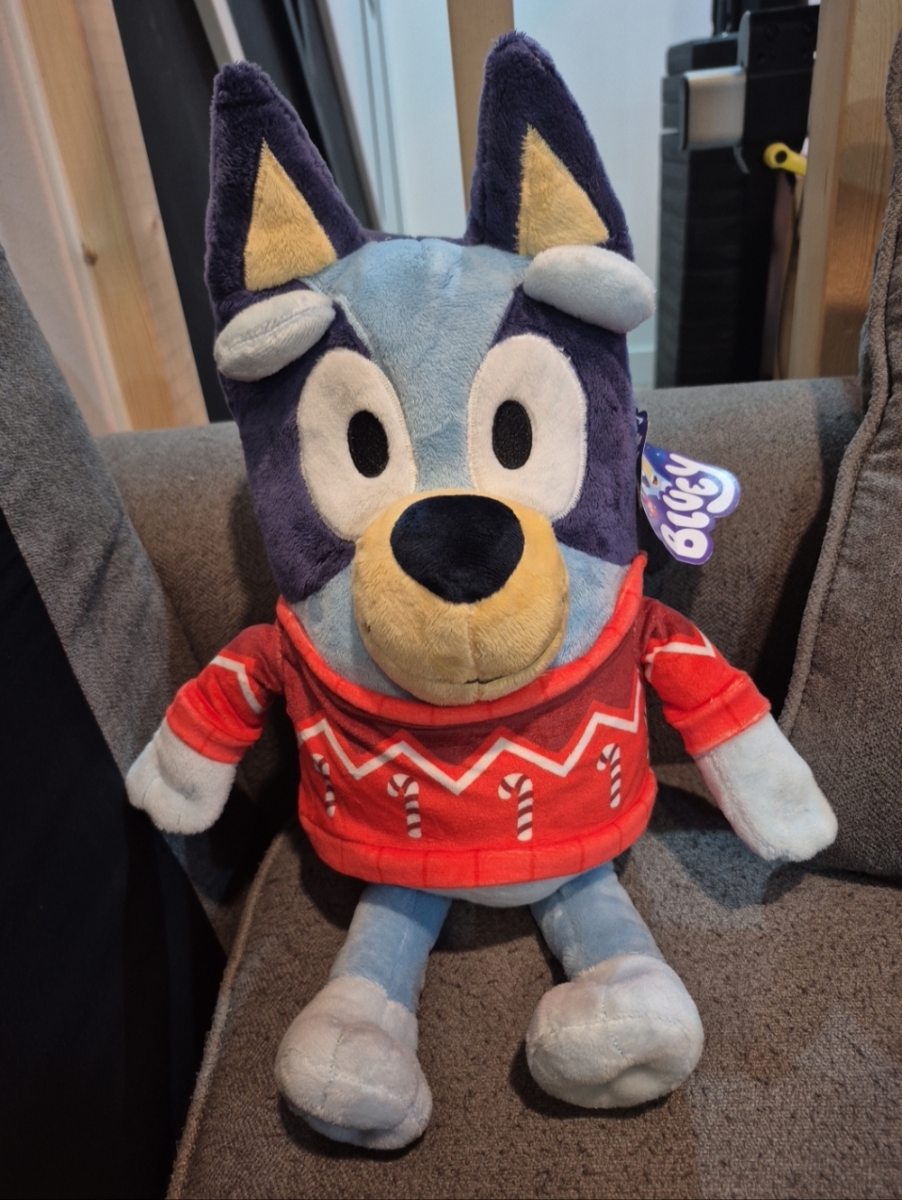 New Christmas Themed Holiday Bluey Wearing A Christmas Sweater 14-Inch Plush